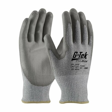 PIP G-Tek PolyKor Gloves, Knit, Polyurethane Palm & Fingers, XS 16-564XS